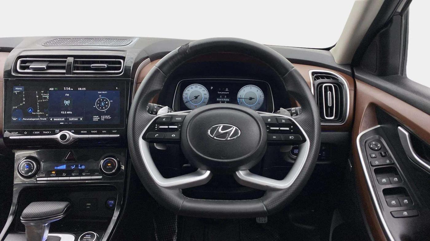 2021 Hyundai ALCAZAR PLATINUM(O) 6STR 1.5 AT, Diesel, Automatic, 30,825 km, Steering Wheel Close Up