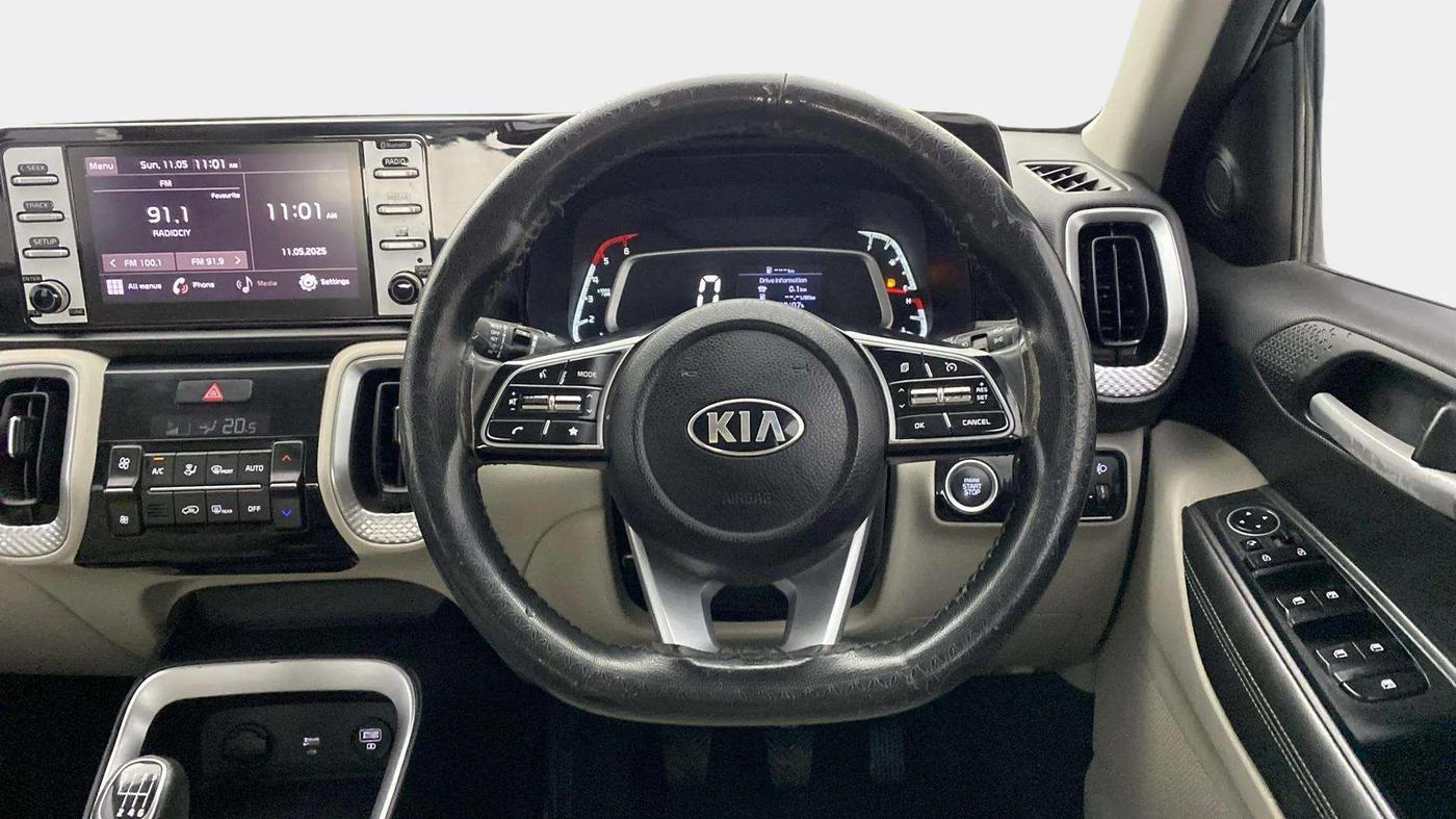 2021 KIA SONET HTX 1.5, Diesel, Manual, 1,00,057 km, Steering Wheel Close Up