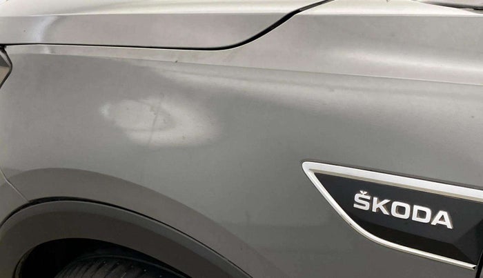 2022 Skoda KUSHAQ ACTIVE 1.0L TSI MT, Petrol, Manual, 24,456 km, Left fender - Slightly dented