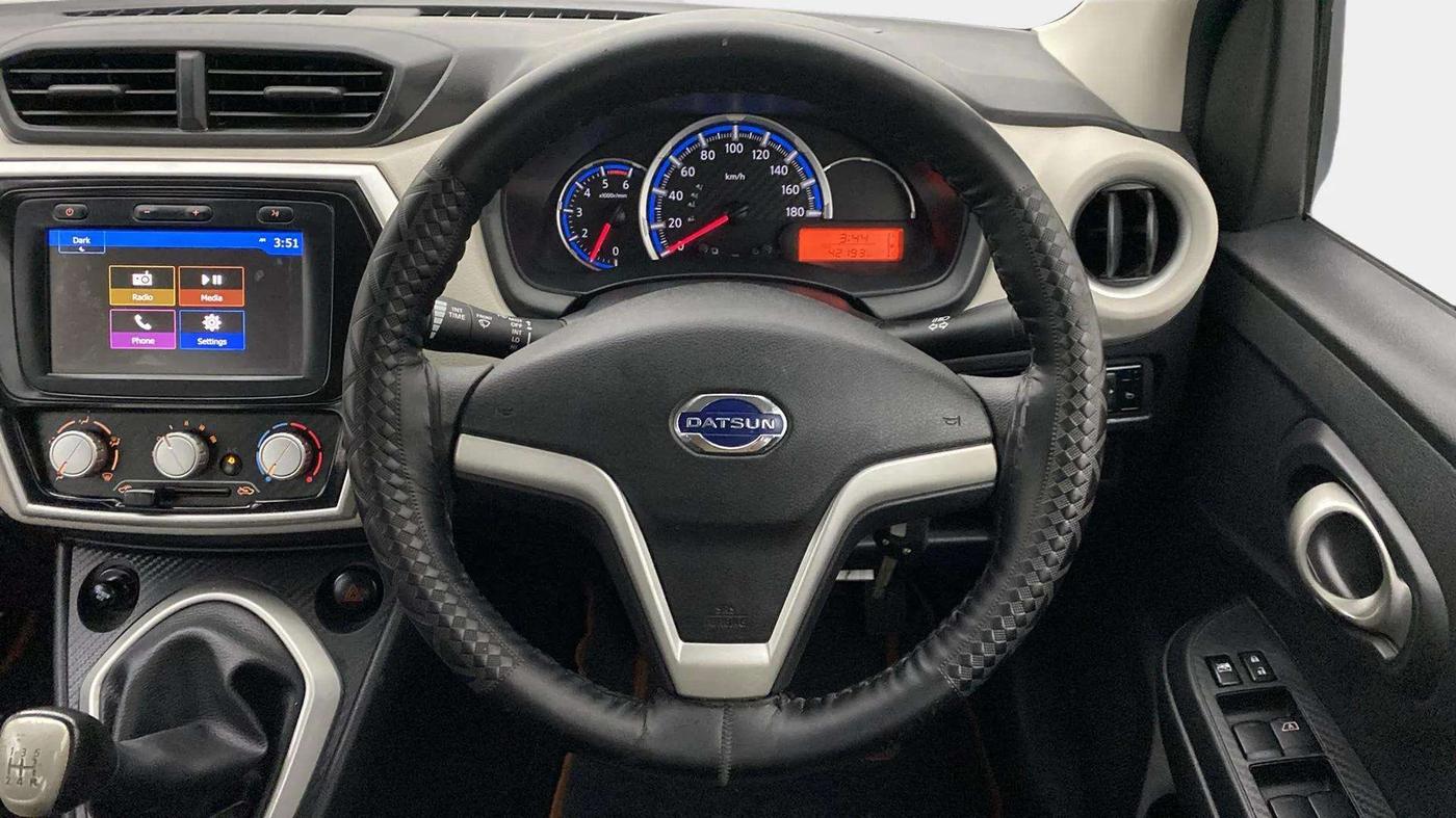 2019 Datsun Go Plus T(O), Petrol, Manual, 42,280 km, Steering Wheel Close Up