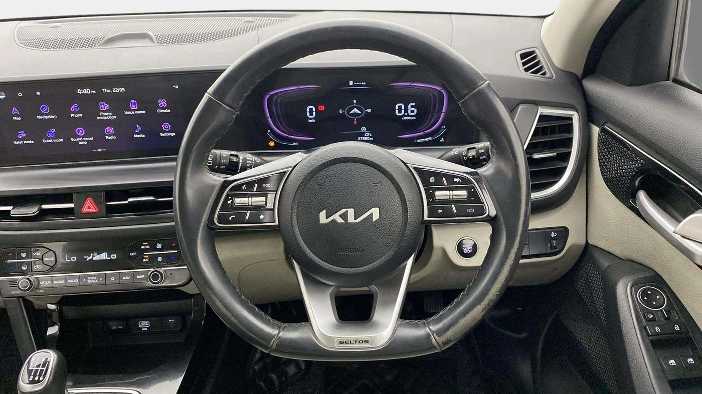 2023 KIA SELTOS  HTX 1.5 PETROL MT, Petrol, Manual, 48,050 km, Steering Wheel Close Up