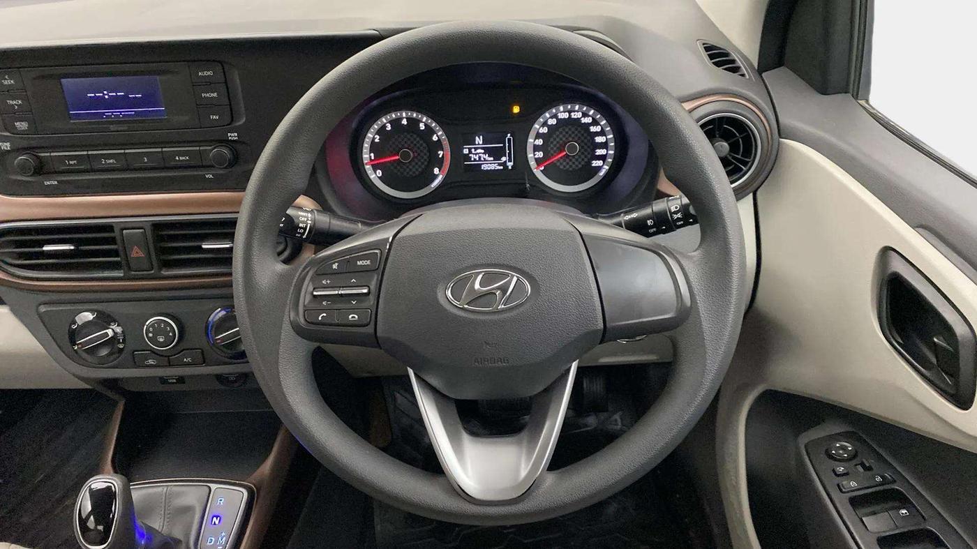 2021 Hyundai AURA S 1.2 AMT, Petrol, Automatic, 19,095 km, Steering Wheel Close Up