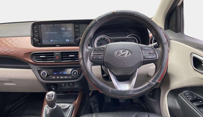 2021 Hyundai AURA SX 1.2 (O), Petrol, Manual, 43,059 km, Steering Wheel Close Up