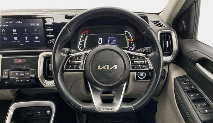 2021 KIA SONET HTX 1.0 IMT, Petrol, Manual, 59,318 km, Steering Wheel Close Up