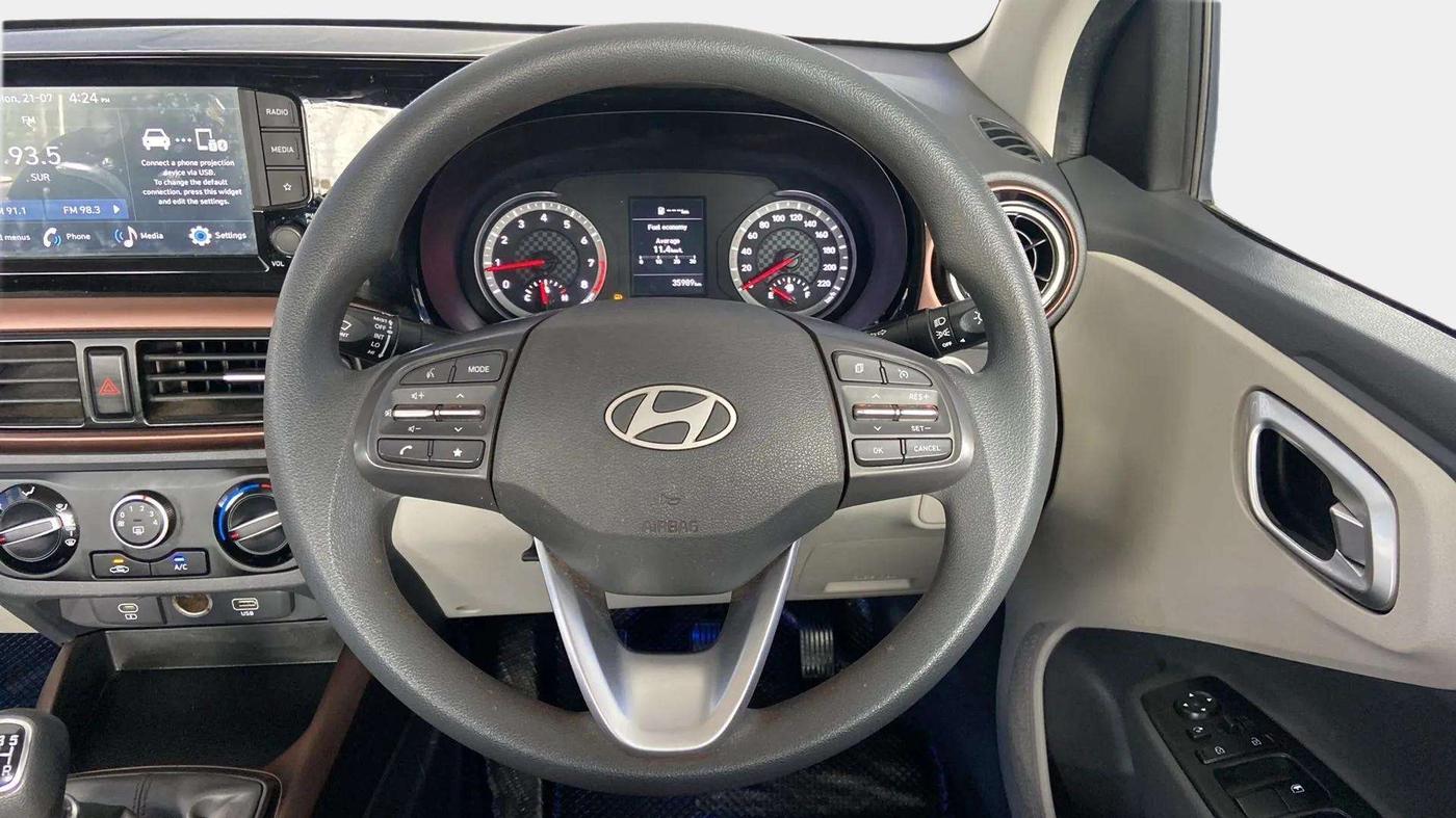 2024 Hyundai AURA SX 1.2, Petrol, Manual, 35,993 km, Steering Wheel Close Up