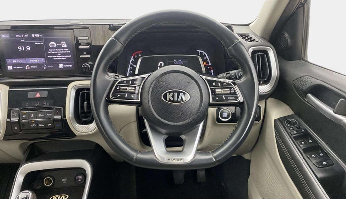 2021 KIA SONET HTX 1.0 IMT, Petrol, Manual, 46,491 km, Steering Wheel Close Up