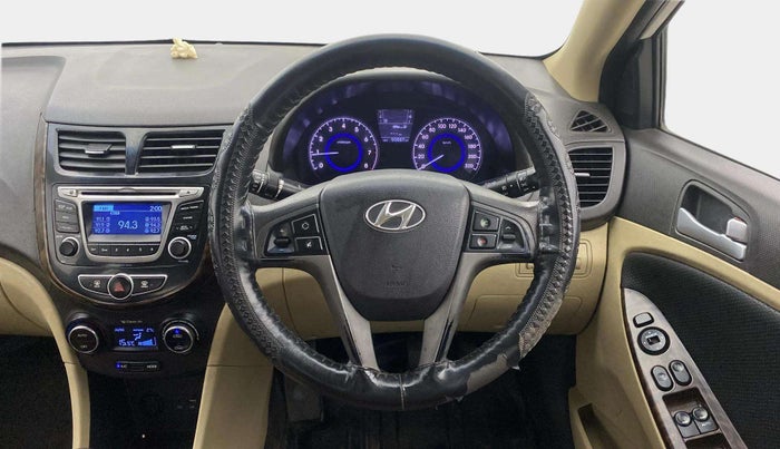2015 Hyundai Verna FLUIDIC 4S 1.6 VTVT S(O), Petrol, Manual, 90,886 km, Steering Wheel Close Up