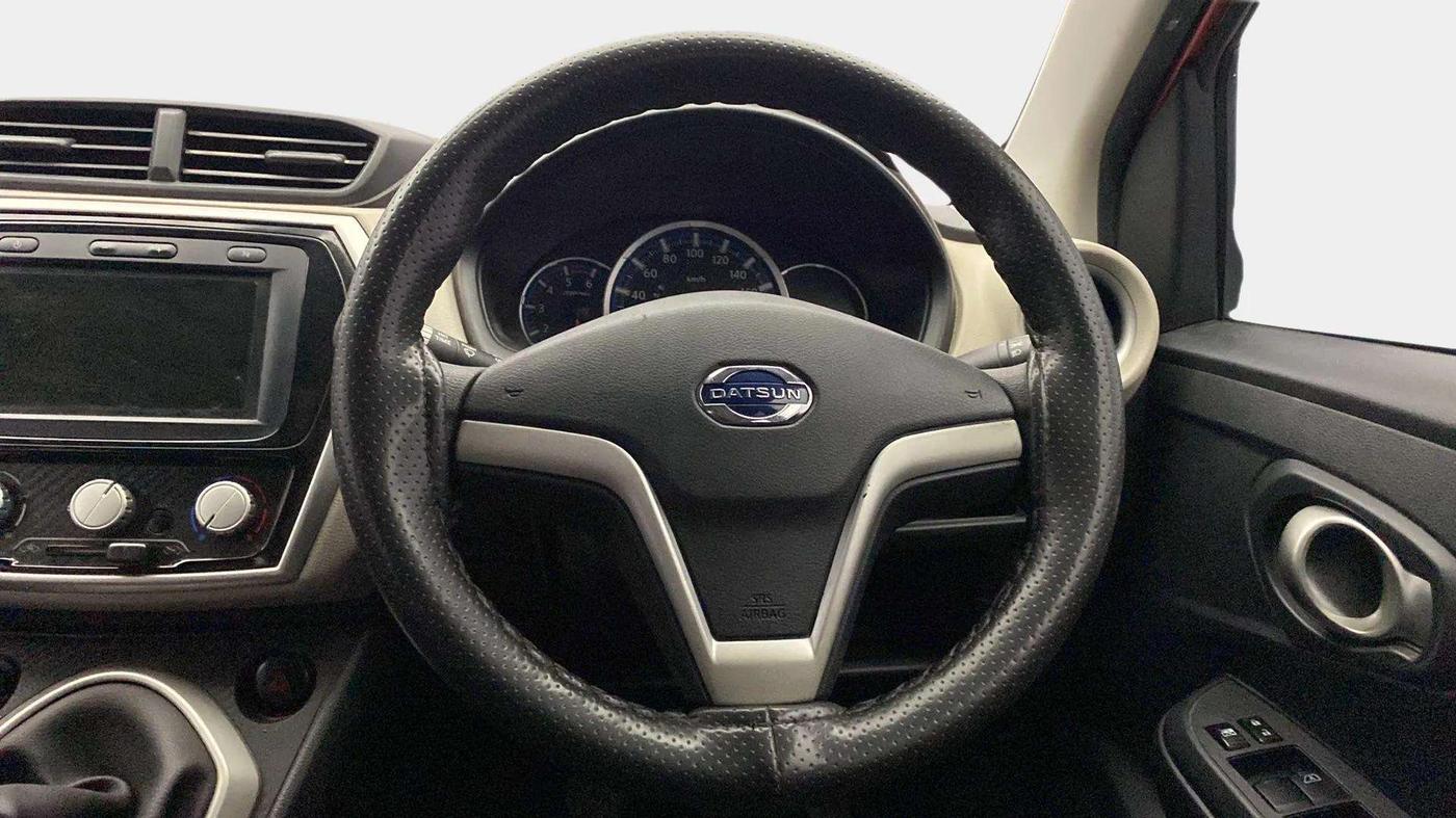 2019 Datsun Go Plus T(O), Petrol, Manual, 31,465 km, Steering Wheel Close Up