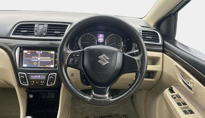 2017 Maruti Ciaz ALPHA 1.4 PETROL, Petrol, Manual, 1,29,079 km, Steering Wheel Close Up