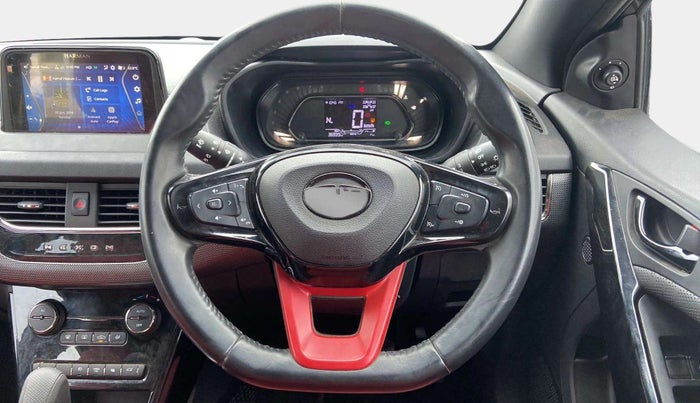 2023 Tata NEXON XZA PLUS LUX SUNROOF RED DARK PETROL, Petrol, Automatic, 36,922 km, Steering Wheel Close Up