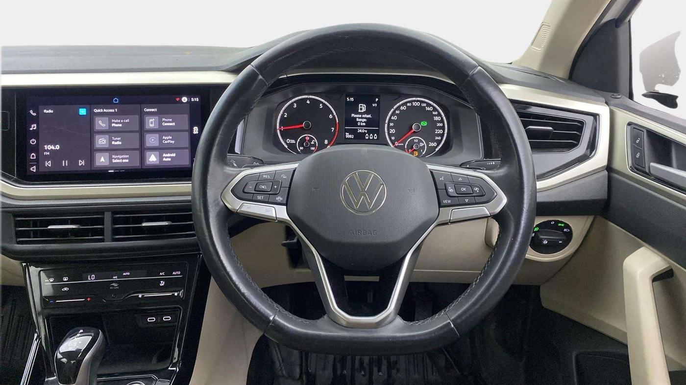 2023 Volkswagen VIRTUS HIGHLINE TSI 1.0 AT, Petrol, Automatic, 9,857 km, Steering Wheel Close Up