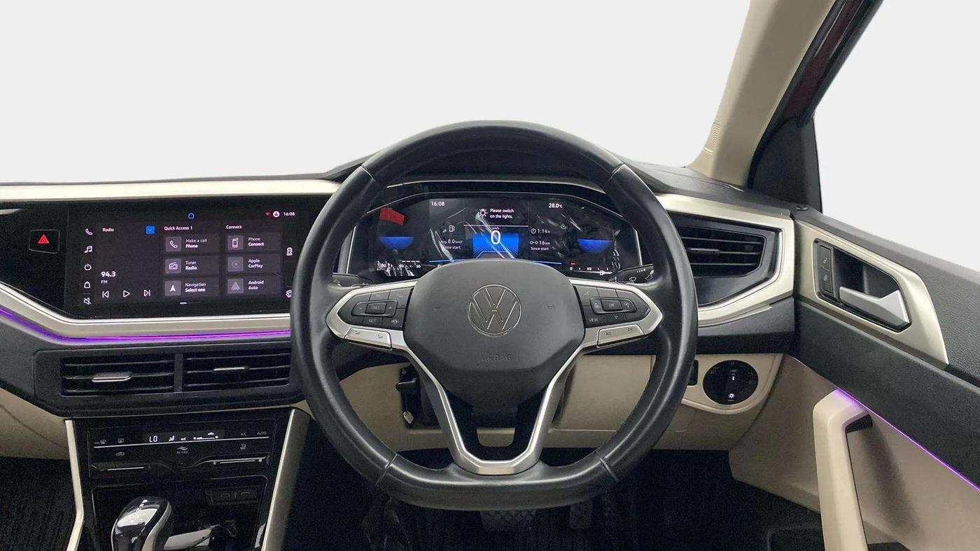 2023 Volkswagen VIRTUS TOPLINE TSI 1.0 AT, Petrol, Automatic, 25,261 km, Steering Wheel Close Up