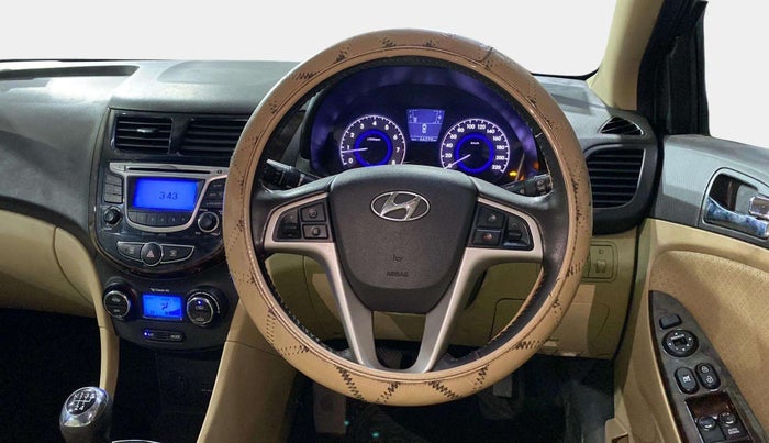 2013 Hyundai Verna FLUIDIC 1.6 VTVT SX OPT, Petrol, Manual, 66,253 km, Steering Wheel Close Up