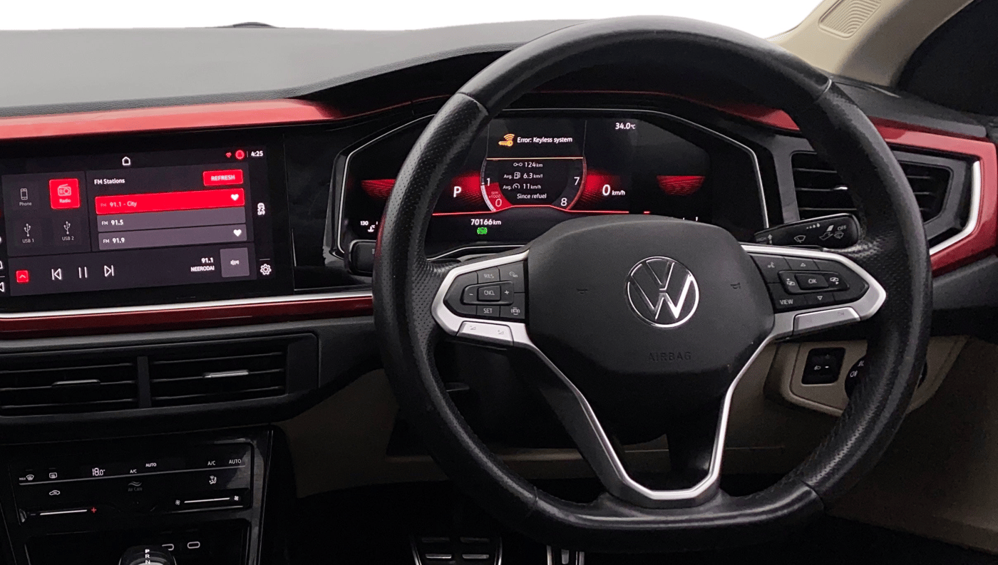 2023 Volkswagen VIRTUS GT PLUS TSI 1.5 EVO DSG, Petrol, Automatic, 70,221 km, Steering Wheel Close Up