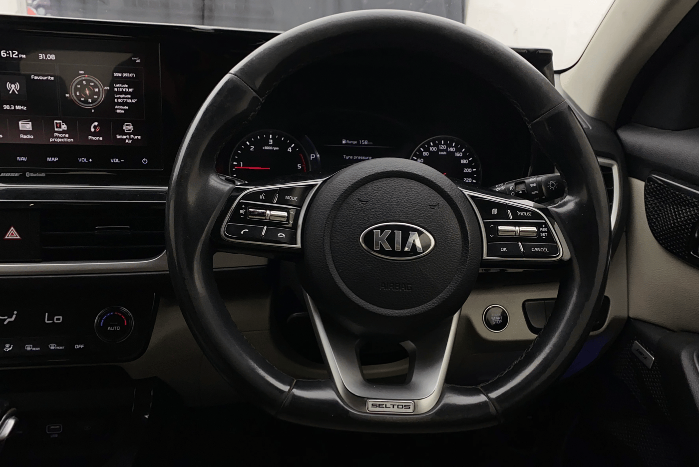 2020 KIA SELTOS HTX PLUS AT1.5 DIESEL, Diesel, Automatic, 1,31,310 km, Steering Wheel Close Up
