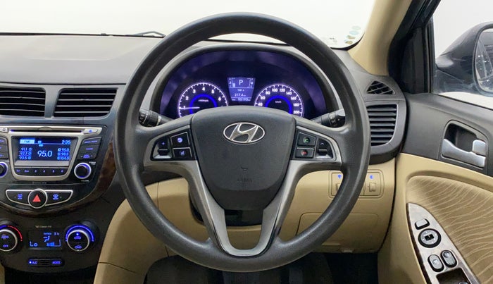 2015 Hyundai Verna FLUIDIC 4S 1.6 VTVT S(O), Petrol, Manual, 95,193 km, Steering Wheel Close Up