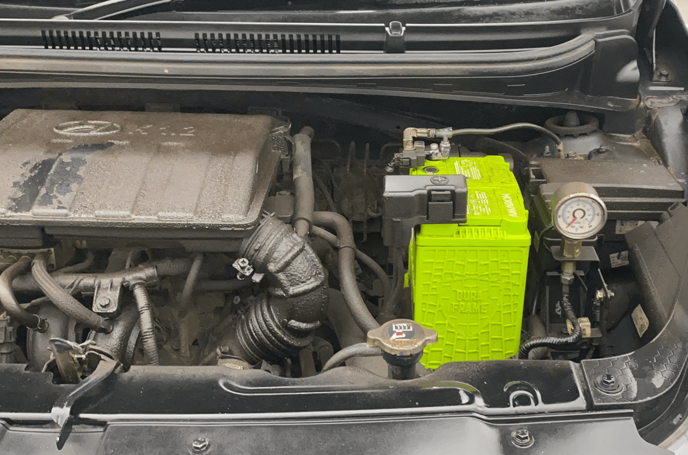 2022 Hyundai AURA SX 1.2 CNG, CNG, Manual, 58,723 km, Engine View - Left
