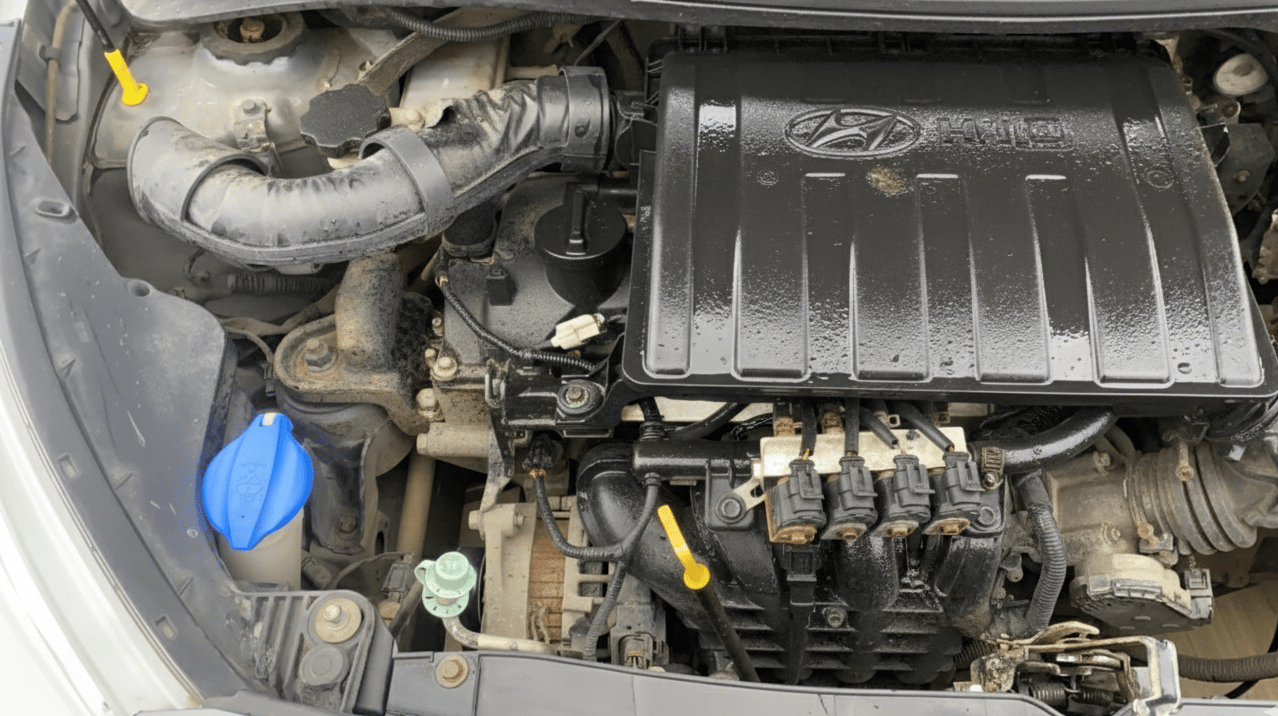 2013 Hyundai Grand i10 MAGNA 1.2 KAPPA VTVT, CNG, Manual, 1,27,556 km, Engine View - Right