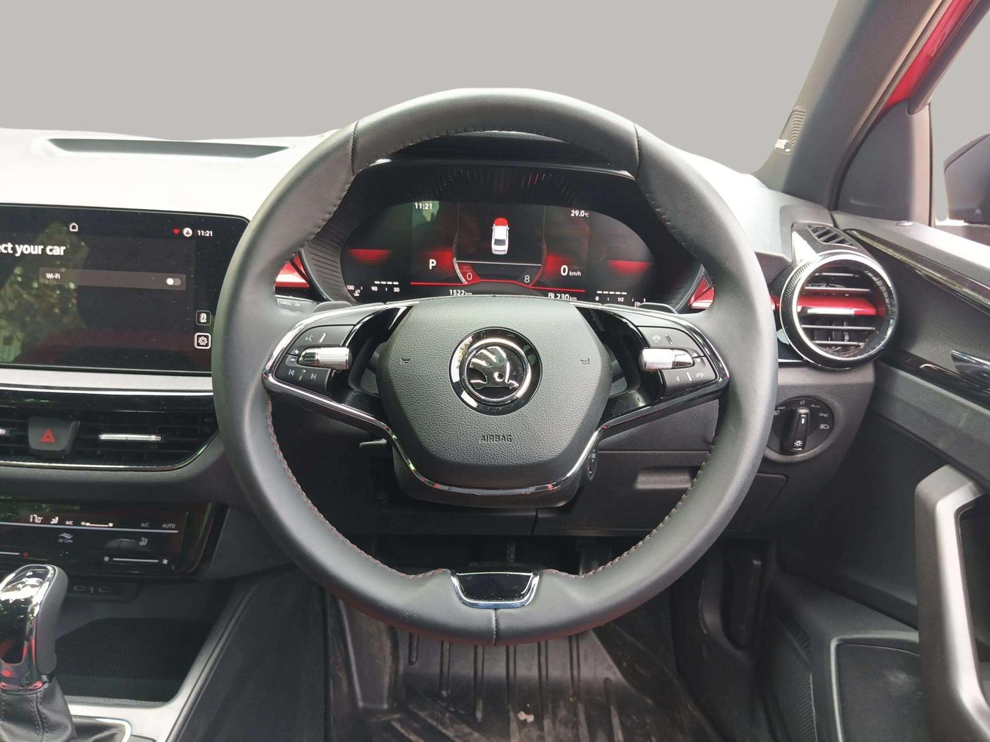 2025 Skoda SLAVIA Monte Carlo 1.0L TSI AT, Petrol, Automatic, 1,523 km, Steering Wheel Close Up