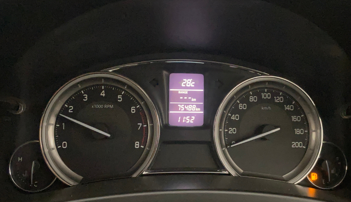 2016 Maruti Ciaz VXI (O), Petrol, Manual, 75,488 km, Odometer Image