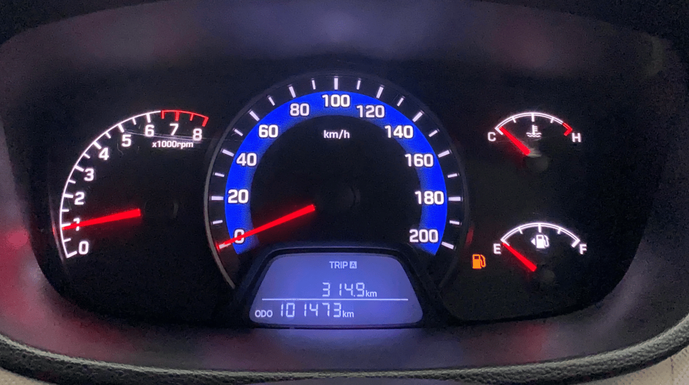 2014 Hyundai Xcent S 1.2, Petrol, Manual, 1,01,468 km, Odometer Image
