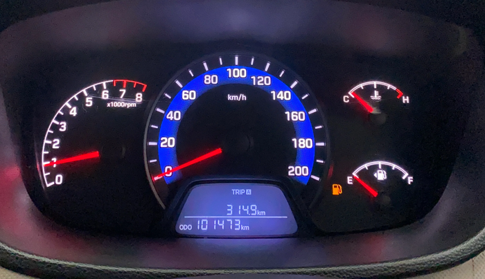 2014 Hyundai Xcent S 1.2, Petrol, Manual, 1,01,468 km, Odometer Image