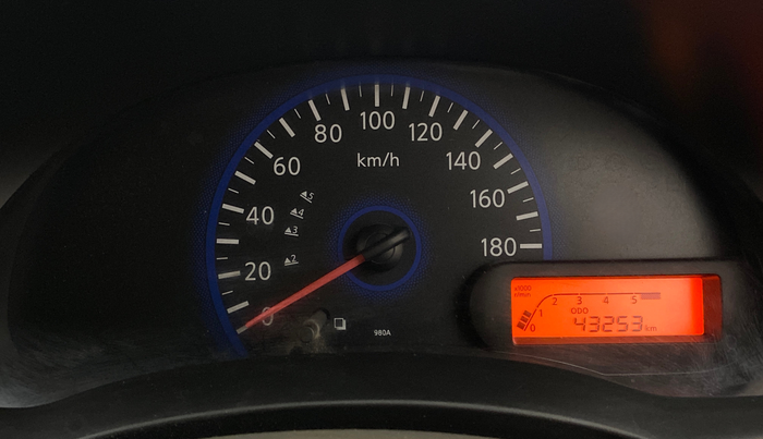 2014 Datsun Go T, Petrol, Manual, 43,209 km, Odometer Image