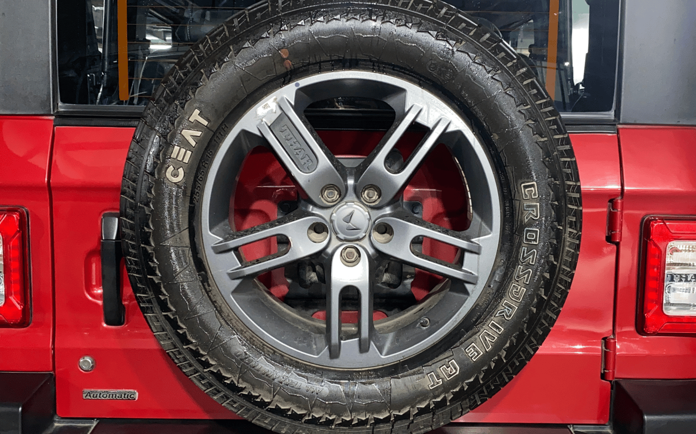 2023 Mahindra Thar LX PETROL HT 4WD AT, Petrol, Automatic, 8,873 km, Spare Tyre
