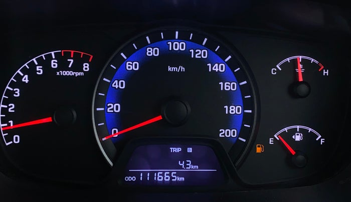 2016 Hyundai Xcent SX 1.2, Petrol, Manual, 1,11,662 km, Odometer Image