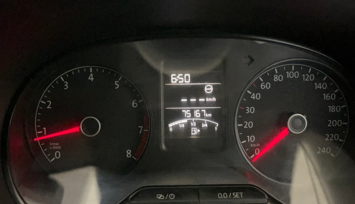 2017 Volkswagen Vento COMFORTLINE 1.6, Petrol, Manual, 75,158 km, Odometer Image