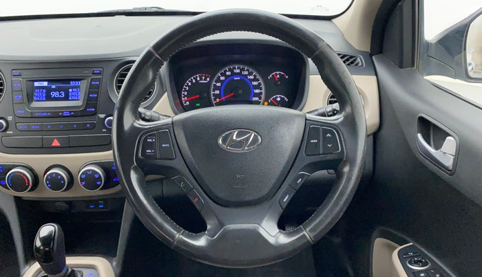 2016 Hyundai Grand i10 ASTA (O) AT 1.2 KAPPA VTVT, Petrol, Automatic, 1,02,243 km, Steering Wheel Close Up
