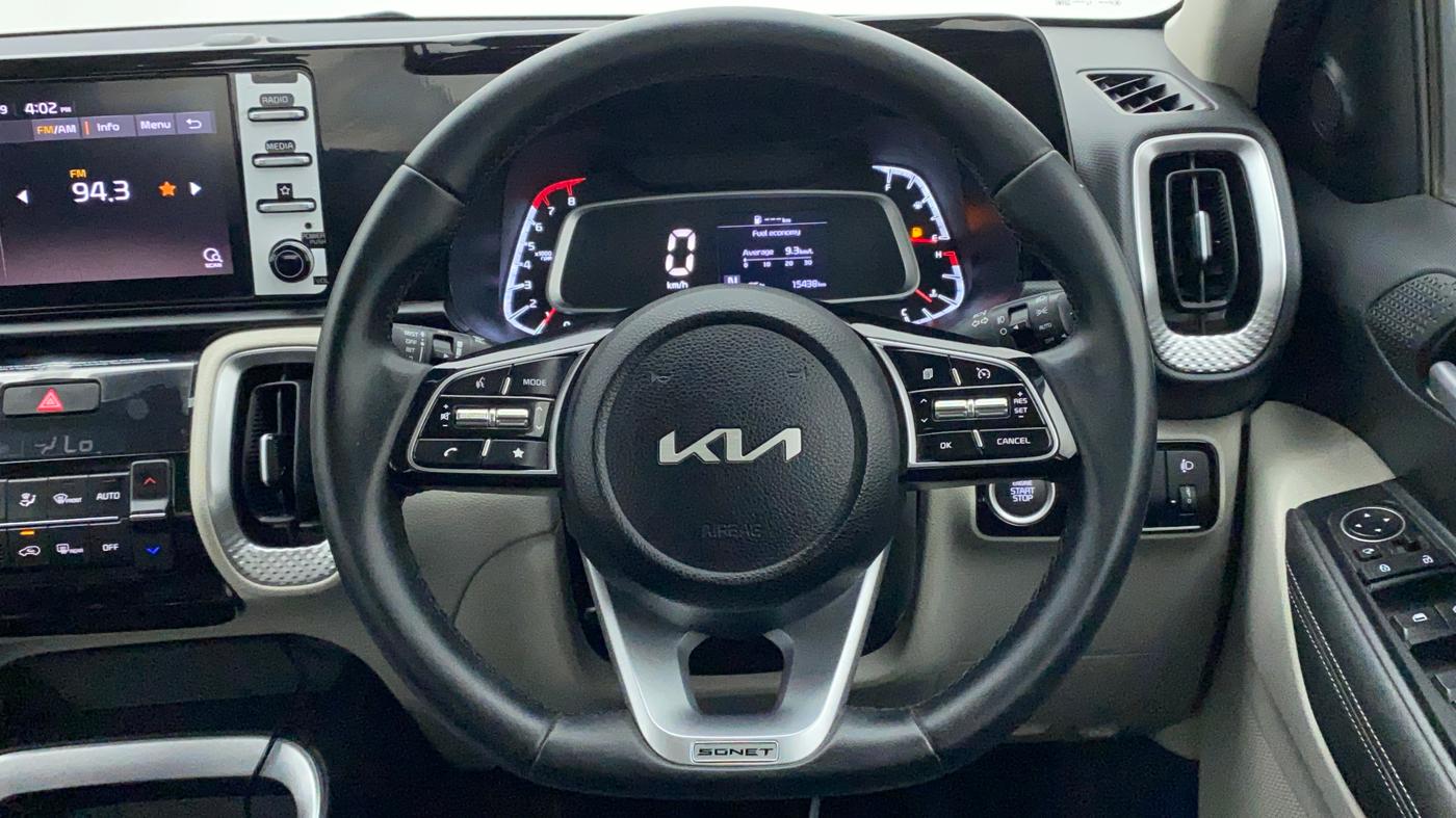 2021 KIA SONET HTX 1.0 IMT, Petrol, Manual, 15,437 km, Steering Wheel Close Up
