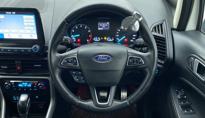 2018 Ford Ecosport TITANIUM + 1.5L PETROL AT, CNG, Automatic, 1,12,071 km, Steering Wheel Close Up