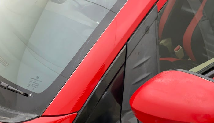 2014 Honda Brio S MT, Petrol, Manual, 99,665 km, Left A pillar - Paint is slightly faded