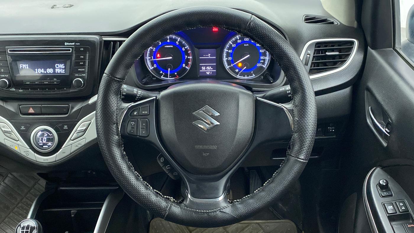 2016 Maruti Baleno DELTA PETROL 1.2, Petrol, Manual, 56,397 km, Steering Wheel Close Up