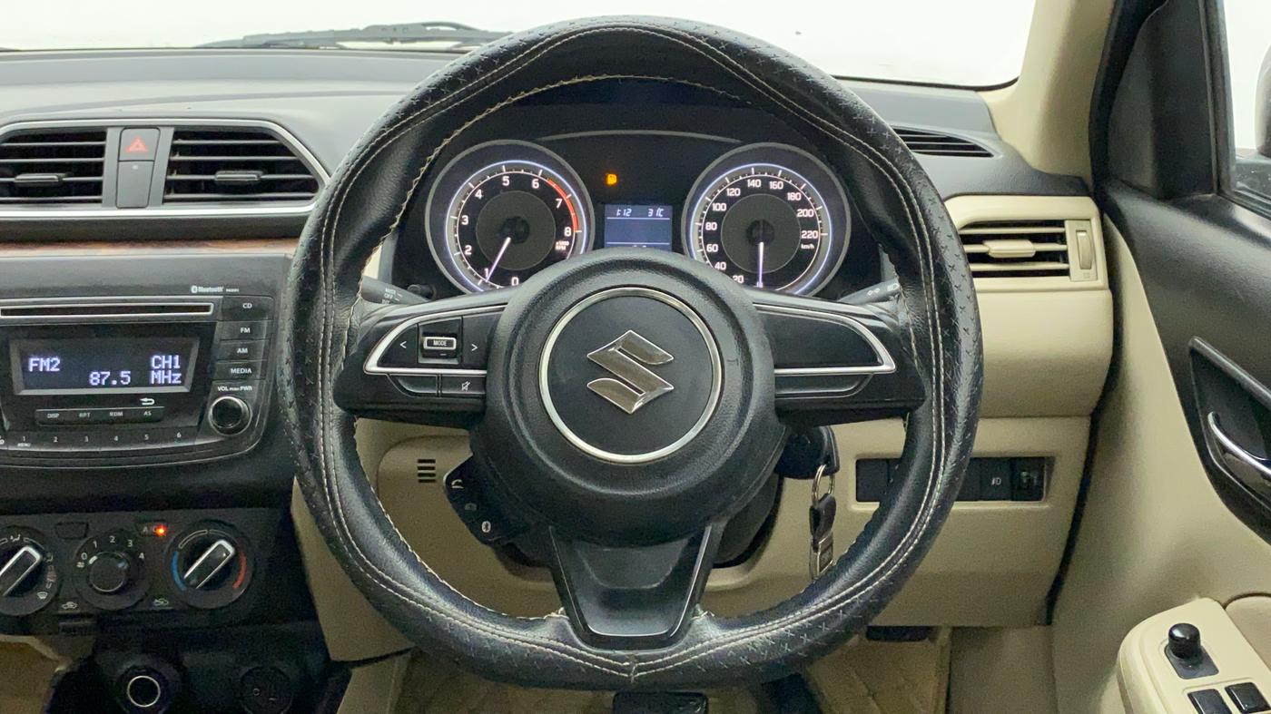 2018 Maruti Dzire VXI AMT, Petrol, Automatic, 73,705 km, Steering Wheel Close Up