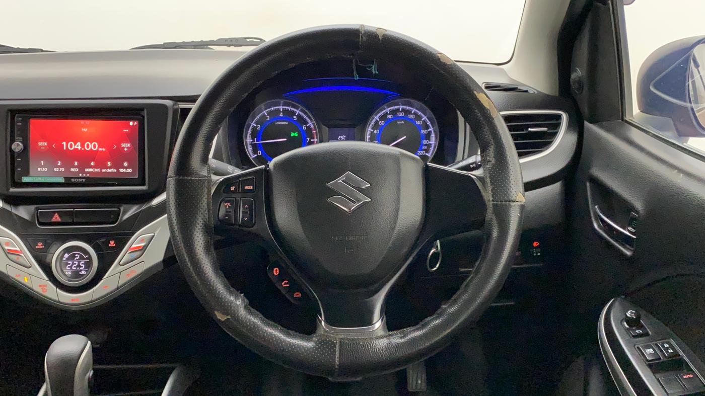 2017 Maruti Baleno DELTA CVT PETROL 1.2, Petrol, Automatic, 74,601 km, Steering Wheel Close Up