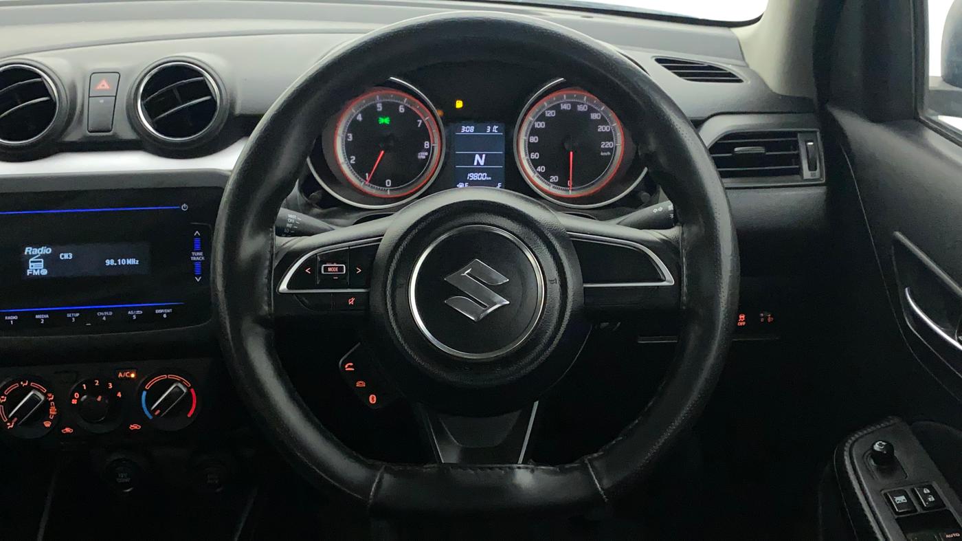 2021 Maruti Swift VXI AMT, Petrol, Automatic, 19,874 km, Steering Wheel Close Up
