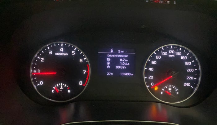 2020 KIA SELTOS HTX 1.5 PETROL, Petrol, Manual, 1,07,498 km, Odometer Image