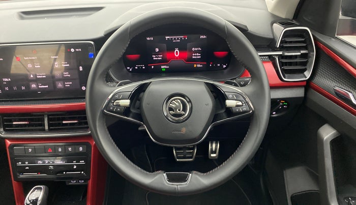 2023 Skoda KUSHAQ MONTE CARLO 1.0L TSI AT, Petrol, Automatic, 3,893 km, Steering Wheel Close Up