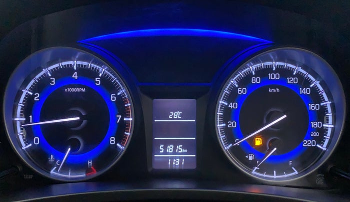 2017 Maruti Baleno DELTA PETROL 1.2, Petrol, Manual, 51,814 km, Odometer Image