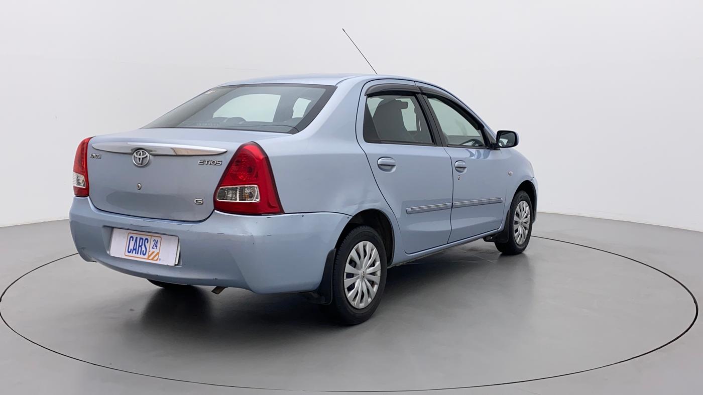2011 Toyota Etios G, Petrol, Manual, 93,524 km, Right Back Diagonal