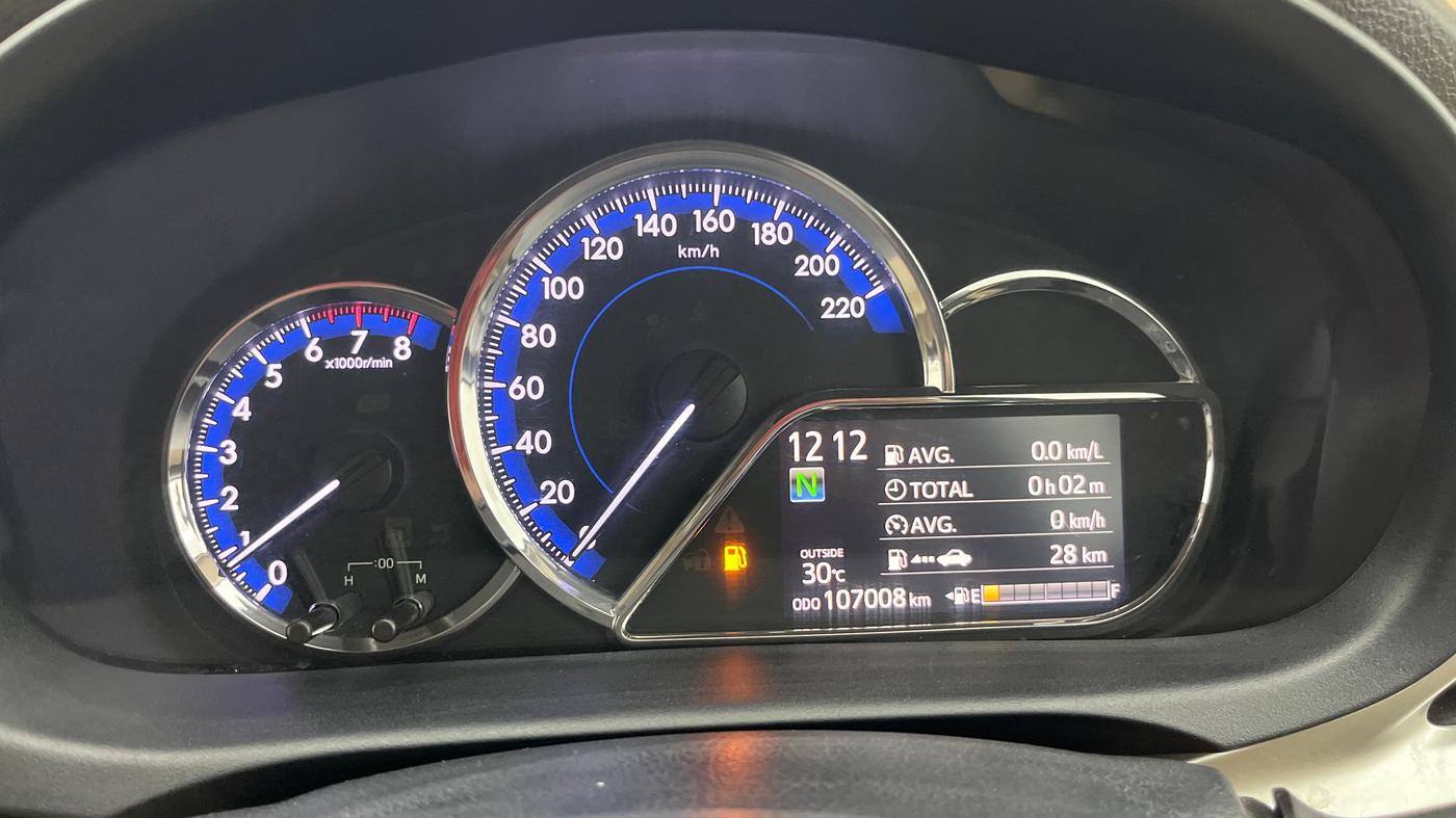 2021 Toyota YARIS V CVT, Petrol, Automatic, 1,07,004 km, Odometer Image