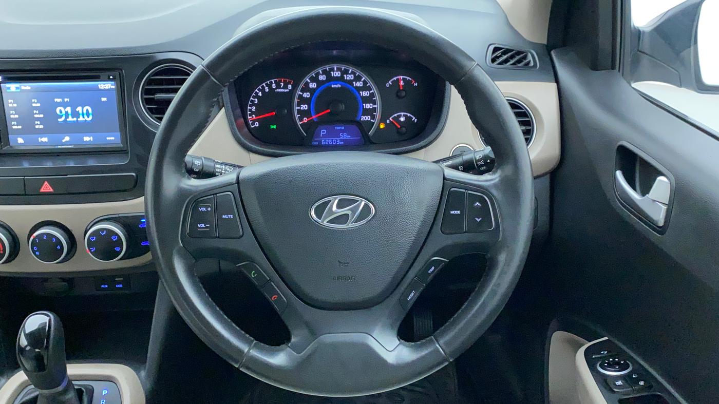 2016 Hyundai Grand i10 ASTA (O) AT 1.2 KAPPA VTVT, Petrol, Automatic, 62,603 km, Steering Wheel Close Up