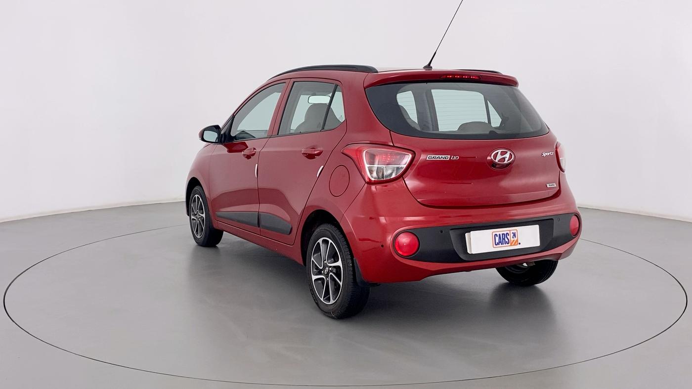 2018 Hyundai Grand i10 SPORTZ (O) 1.2 AT VTVT, Petrol, Automatic, 15,454 km, Left Back Diagonal