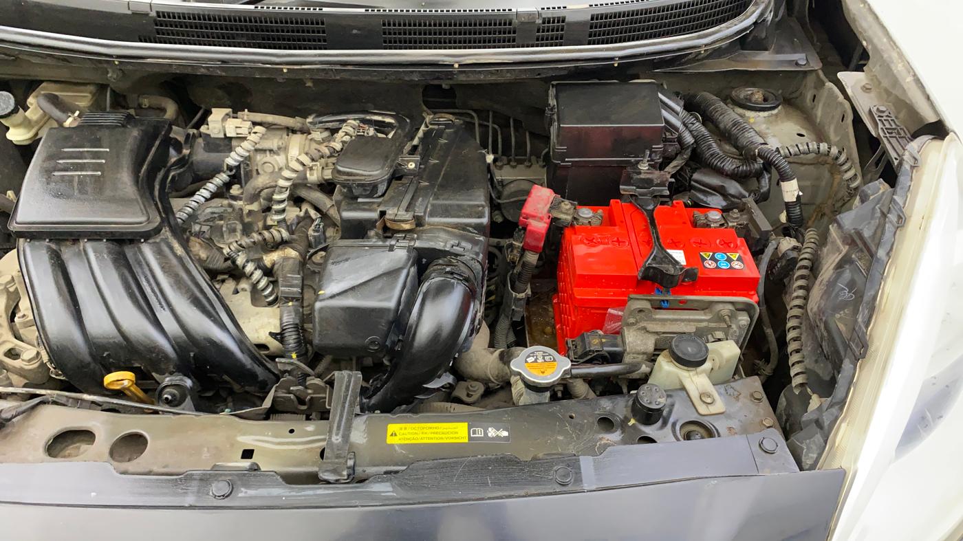 2019 Nissan Micra XV CVT, Petrol, Automatic, 1,03,683 km, Engine View - Left