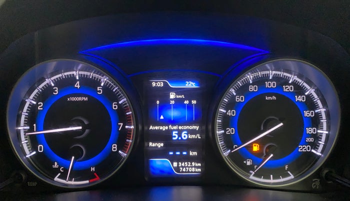 2020 Toyota Glanza V, Petrol, Manual, 74,708 km, Odometer Image