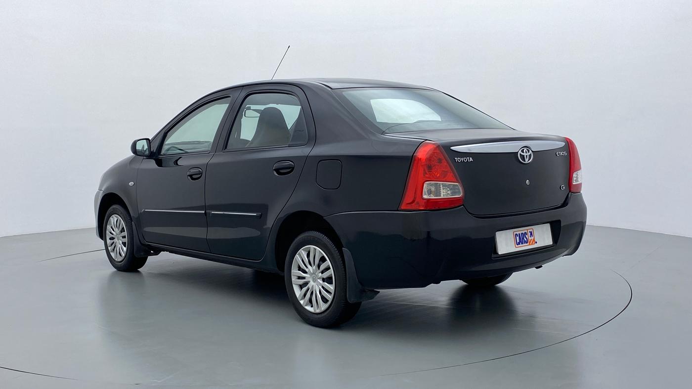 2011 Toyota Etios G, Petrol, Manual, 58,462 km, Left Back Diagonal (45- Degree) View