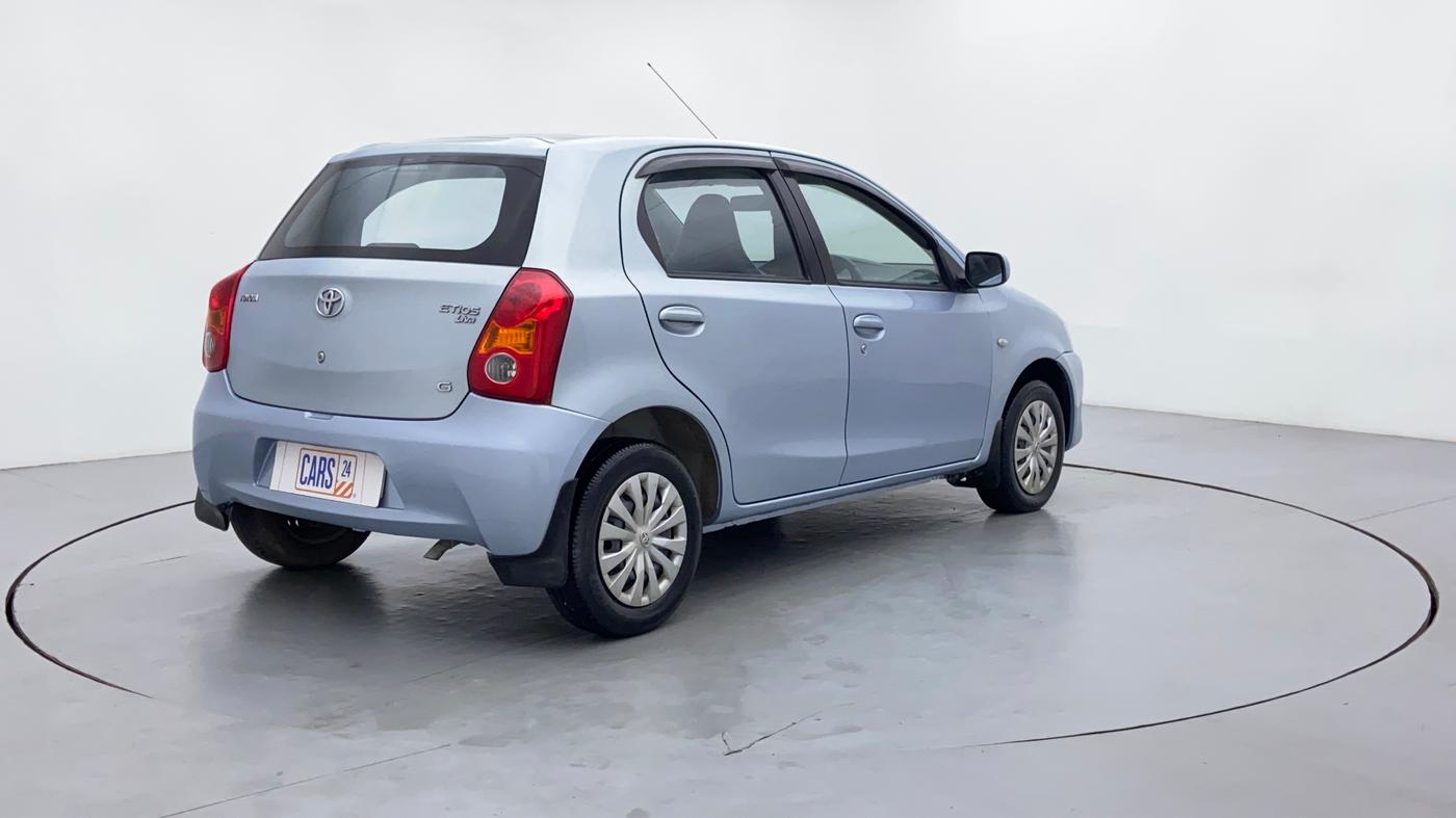 2011 Toyota Etios Liva G, Petrol, Manual, 34,111 km, Right Back Diagonal (45- Degree) View