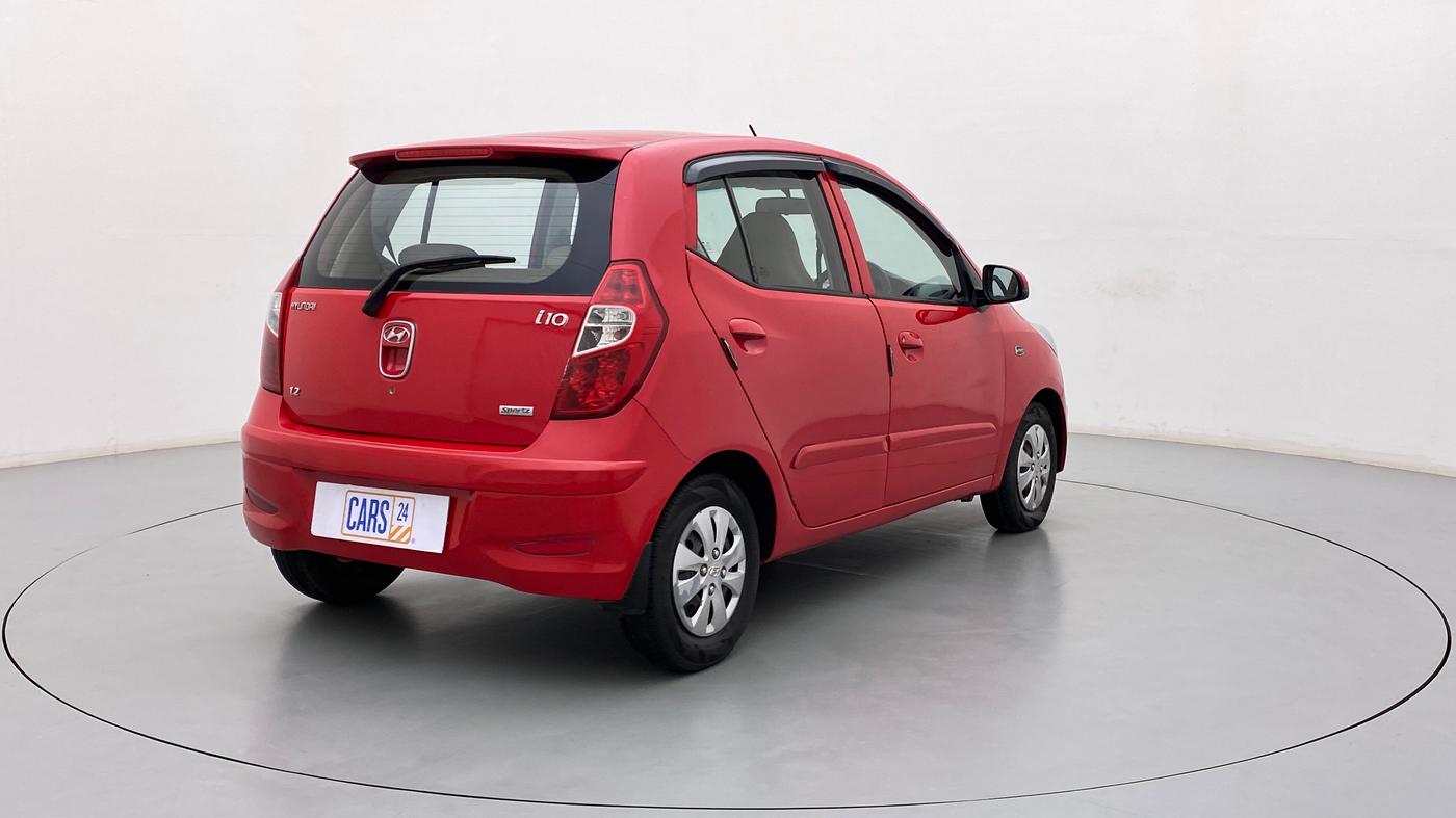 2011 Hyundai i10 SPORTZ 1.2, Petrol, Manual, 74,895 km, Right Back Diagonal